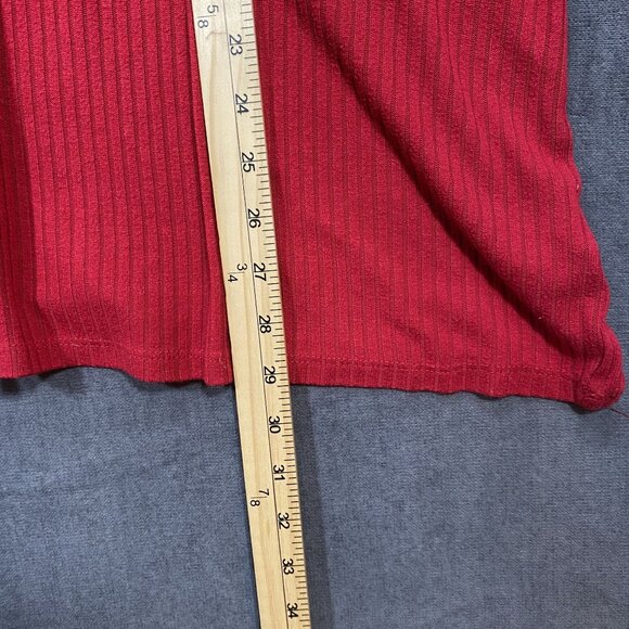 Torrid Red Ribbed 3/4 Sleeve Button Henley Top Plus Size 4 Blouse Womens - Picture 10 of 11